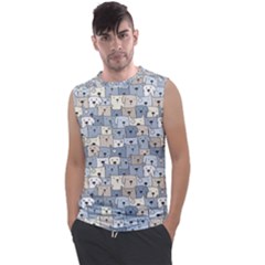 Cute Dog Seamless Pattern Background Men s Regular Tank Top