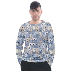 Cute Dog Seamless Pattern Background Men s Long Sleeve Raglan Tee