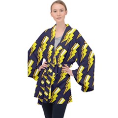 Pop Art Pattern Long Sleeve Velvet Kimono  by Nexatart