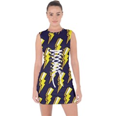 Pop Art Pattern Lace Up Front Bodycon Dress