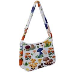 Mushroom Seamless Pattern Zip Up Shoulder Bag by Nexatart