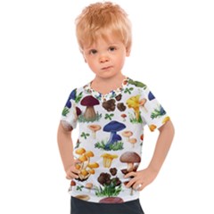 Mushroom Seamless Pattern Kids  Sports Tee