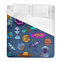 Space Sketch Set Colored Duvet Cover (full/ Double Size) by Nexatart