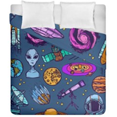 Space Sketch Set Colored Duvet Cover Double Side (california King Size) by Nexatart