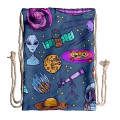 Space Sketch Set Colored Drawstring Bag (large) by Nexatart