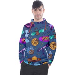 Space Sketch Set Colored Men s Pullover Hoodie