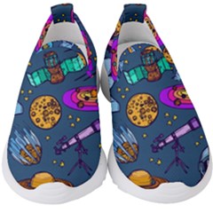 Space Sketch Set Colored Kids  Slip On Sneakers by Nexatart