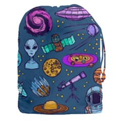 Space Sketch Set Colored Drawstring Pouch (3xl) by Nexatart