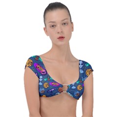 Space Sketch Set Colored Cap Sleeve Ring Bikini Top