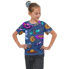 Space Sketch Set Colored Kids  Mesh Piece Tee