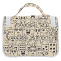 Seamless Pattern With Cute Monster Doodle Satchel Handbag View3