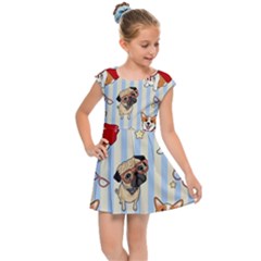 Pattern Dog Kids  Cap Sleeve Dress by Nexatart