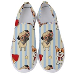 Pattern Dog Men s Slip On Sneakers by Nexatart