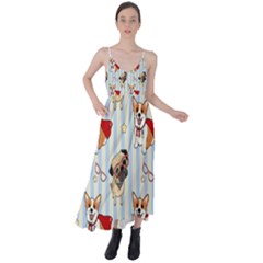 Pattern Dog Tie Back Maxi Dress