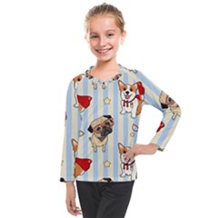 Pattern Dog Kids  Long Mesh Tee