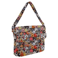 Cute Dog Seamless Pattern Background Buckle Messenger Bag by Nexatart