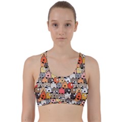 Cute Dog Seamless Pattern Background Back Weave Sports Bra by Nexatart