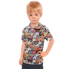 Cute Dog Seamless Pattern Background Kids  Polo Tee