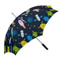 Big Set Cute Astronauts Space Planets Stars Aliens Rockets Ufo Constellations Satellite Moon Rover V Straight Umbrellas View2