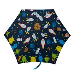 Big Set Cute Astronauts Space Planets Stars Aliens Rockets Ufo Constellations Satellite Moon Rover V Mini Folding Umbrellas by Nexatart