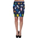 Big Set Cute Astronauts Space Planets Stars Aliens Rockets Ufo Constellations Satellite Moon Rover V Bodycon Skirt View1