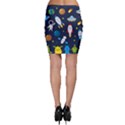 Big Set Cute Astronauts Space Planets Stars Aliens Rockets Ufo Constellations Satellite Moon Rover V Bodycon Skirt View2