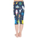 Big Set Cute Astronauts Space Planets Stars Aliens Rockets Ufo Constellations Satellite Moon Rover V Kids  Capri Leggings  View2