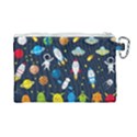 Big Set Cute Astronauts Space Planets Stars Aliens Rockets Ufo Constellations Satellite Moon Rover V Canvas Cosmetic Bag (Large) View2