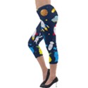 Big Set Cute Astronauts Space Planets Stars Aliens Rockets Ufo Constellations Satellite Moon Rover V Lightweight Velour Capri Leggings  View3