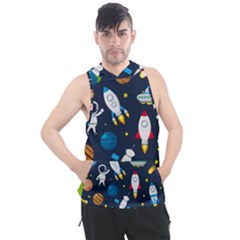 Big Set Cute Astronauts Space Planets Stars Aliens Rockets Ufo Constellations Satellite Moon Rover V Men s Sleeveless Hoodie by Nexatart