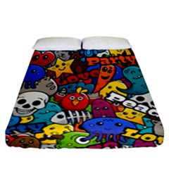 Graffiti Characters Seamless Pattern Fitted Sheet (california King Size) by Nexatart