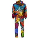 Graffiti Characters Seamless Pattern Hooded Jumpsuit (Men)  View2