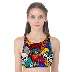 Graffiti Characters Seamless Pattern Tank Bikini Top by Nexatart