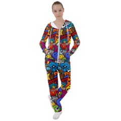 Graffiti Characters Seamless Pattern Women s Tracksuit by Nexatart