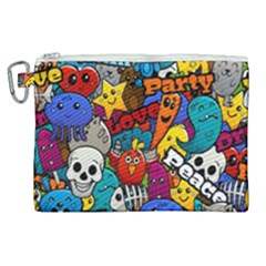 Graffiti Characters Seamless Pattern Canvas Cosmetic Bag (xl) by Nexatart