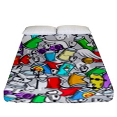 Graffiti Characters Seamless Pattern Fitted Sheet (king Size) by Nexatart