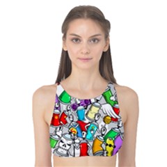 Graffiti Characters Seamless Pattern Tank Bikini Top by Nexatart