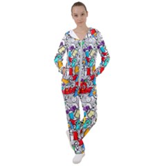 Graffiti Characters Seamless Pattern Women s Tracksuit by Nexatart