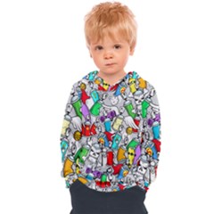 Graffiti Characters Seamless Pattern Kids  Overhead Hoodie