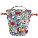 Graffiti Characters Seamless Pattern Drawstring Bucket Bag View1