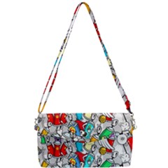 Graffiti Characters Seamless Pattern Removable Strap Clutch Bag by Nexatart