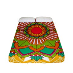 Mandala Patterns Yellow Fitted Sheet (full/ Double Size) by Nexatart