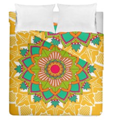 Mandala Patterns Yellow Duvet Cover Double Side (queen Size) by Nexatart