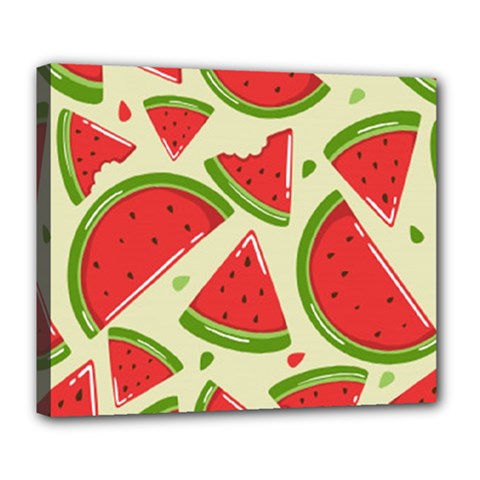 Cute Watermelon Seamless Pattern Deluxe Canvas 24  X 20  (stretched) by Nexatart