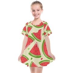 Cute Watermelon Seamless Pattern Kids  Smock Dress by Nexatart