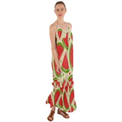 Cute Watermelon Seamless Pattern Cami Maxi Ruffle Chiffon Dress by Nexatart