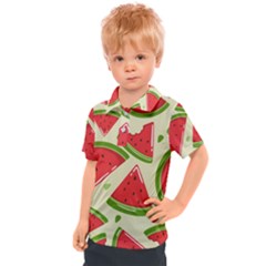 Cute Watermelon Seamless Pattern Kids  Polo Tee