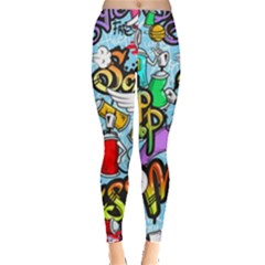 Graffiti Characters Seamless Patternm Leggings  by Nexatart