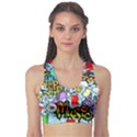 Graffiti Characters Seamless Patternm Sports Bra View1