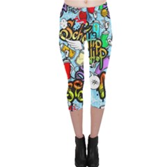 Graffiti Characters Seamless Patternm Capri Leggings  by Nexatart